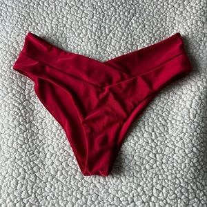Red crossover bikini Bottoms